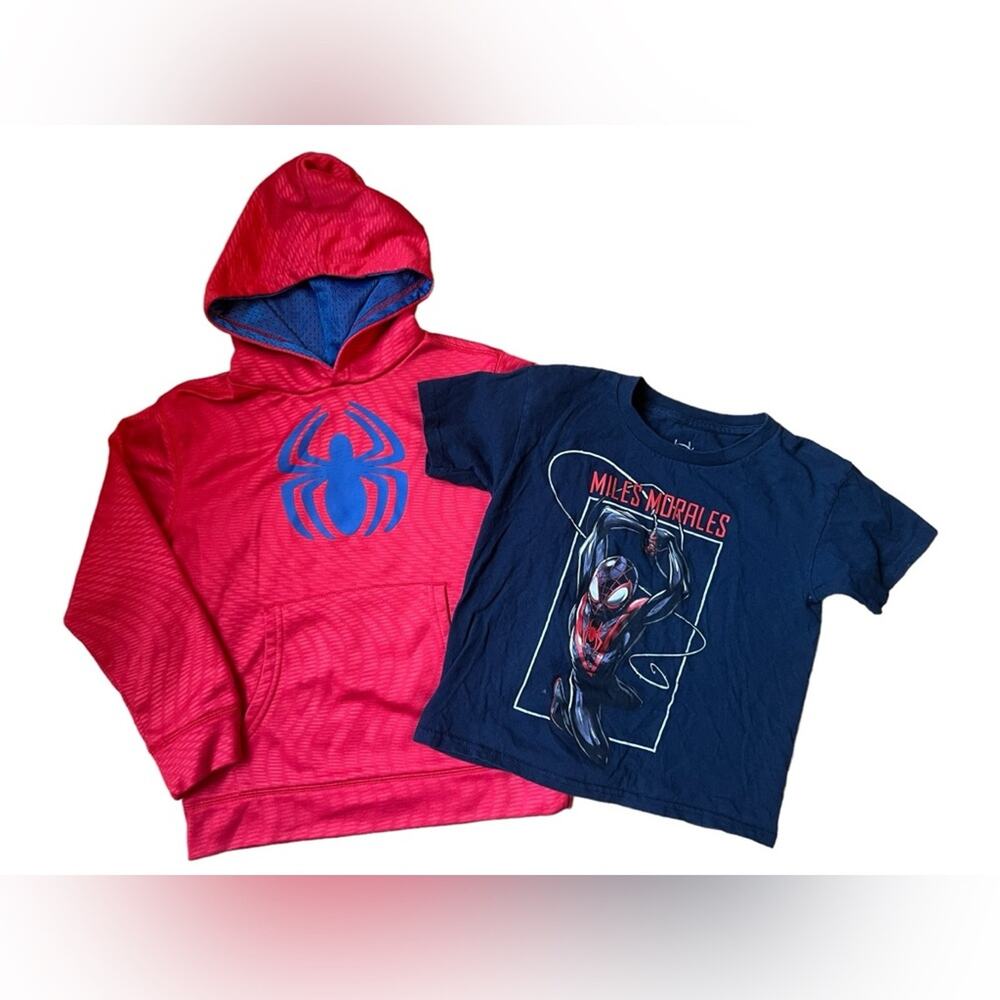 MARVEL SPIDERMAN Sweatshirt and Tee Shirt Bundle SZ Small 6/7 Kids